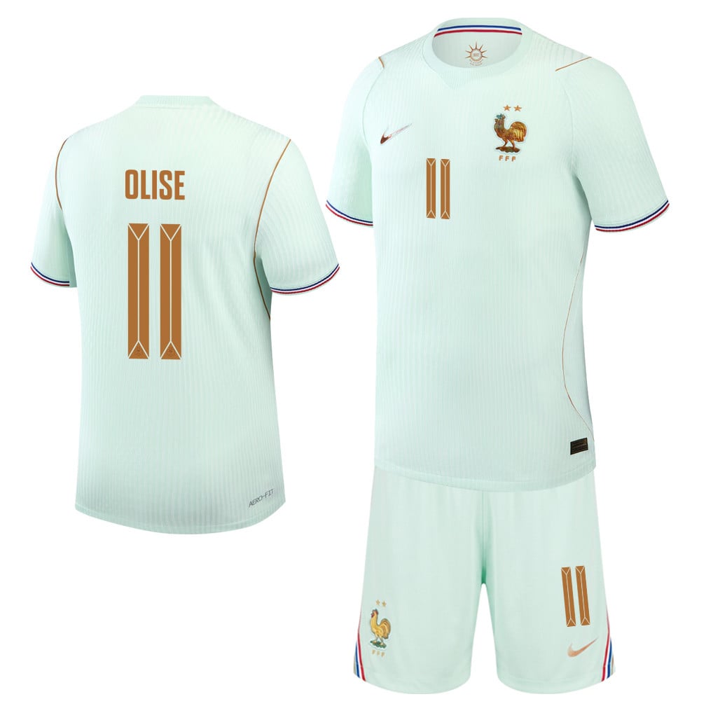 Michael Olise 11 France 2026 Away Men Jersey & Shorts Set – Green