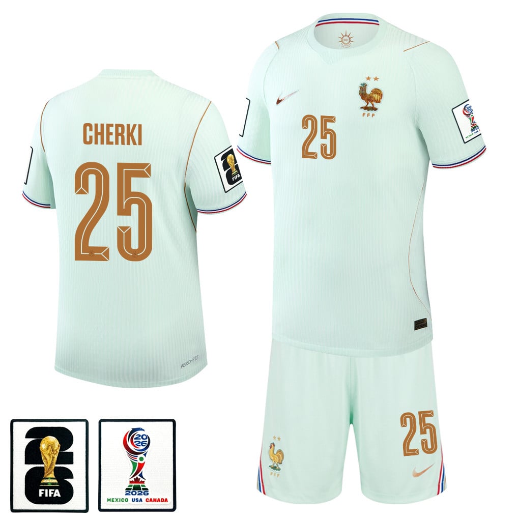 Rayan Cherki 25 France 2026 Away Men Jersey & Shorts Set – Green