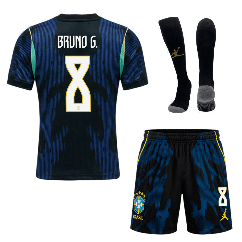 Bruno Guimarães 8 Brazil 2026 Away Men Kit Set – Blue