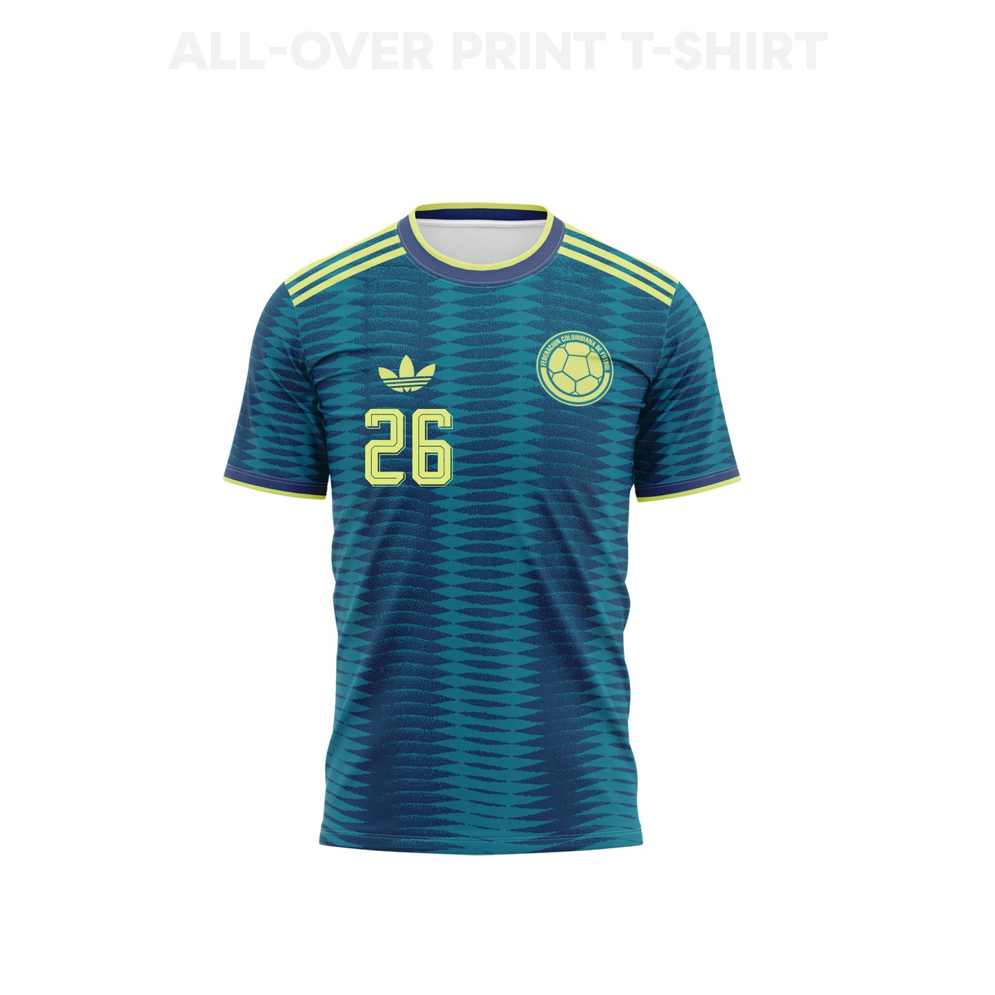 Gustavo Puerta 26 Youth Colombia 2026 Away 3D T-shirt Fully Printed – Turquoise
