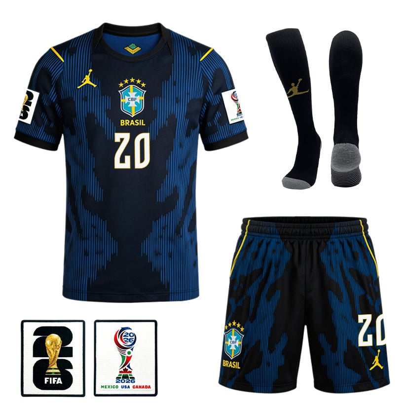 João Pedro 20 Brazil 2026 Away Men Kit Set – Blue
