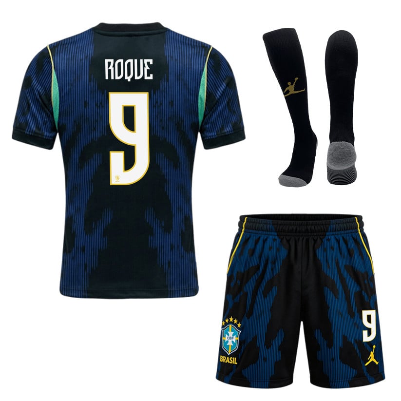 Vitor Roque 9 Brazil 2026 Away Men Kit Set – Blue