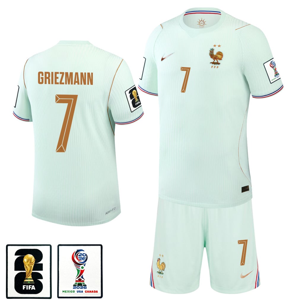 Antoine Griezmann 7 France 2026 Away Men Jersey & Shorts Set – Green