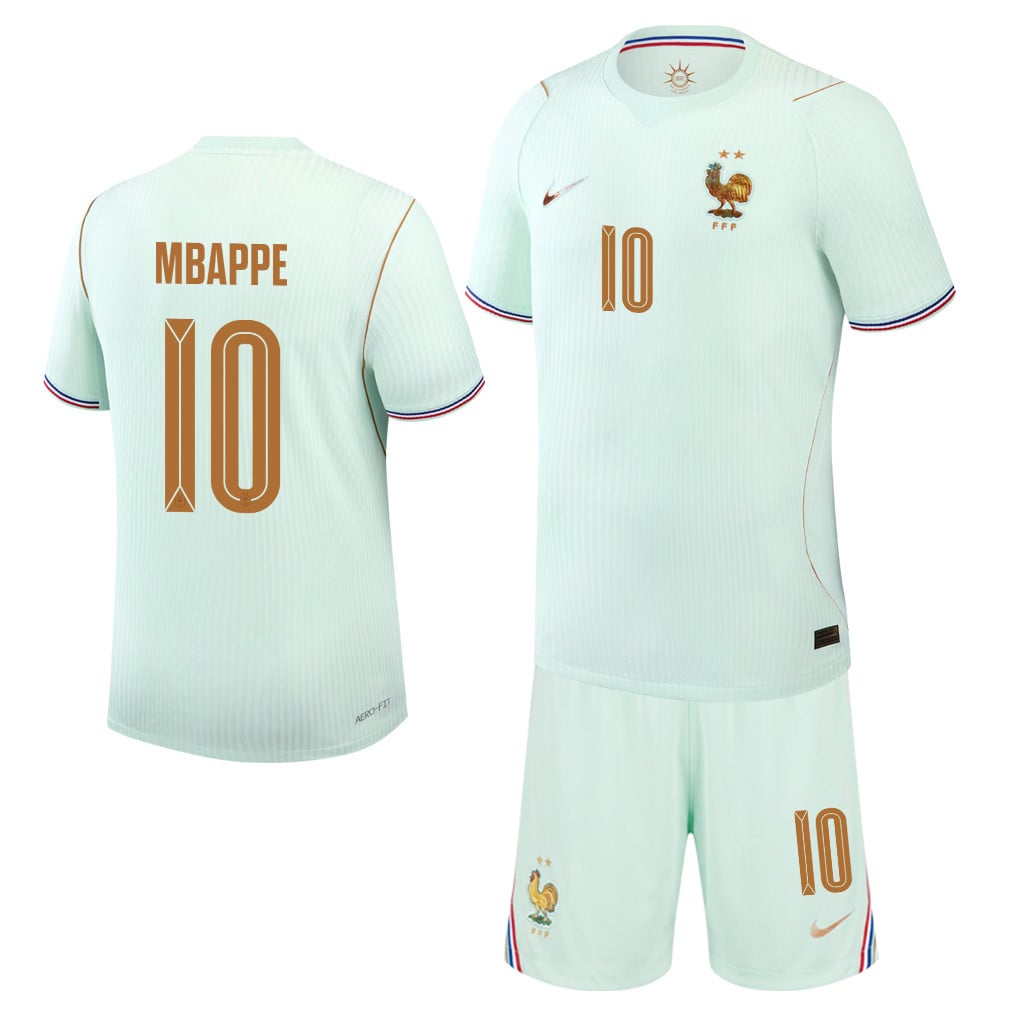 Kylian Mbappé 10 France 2026 Away Men Jersey & Shorts Set – Green