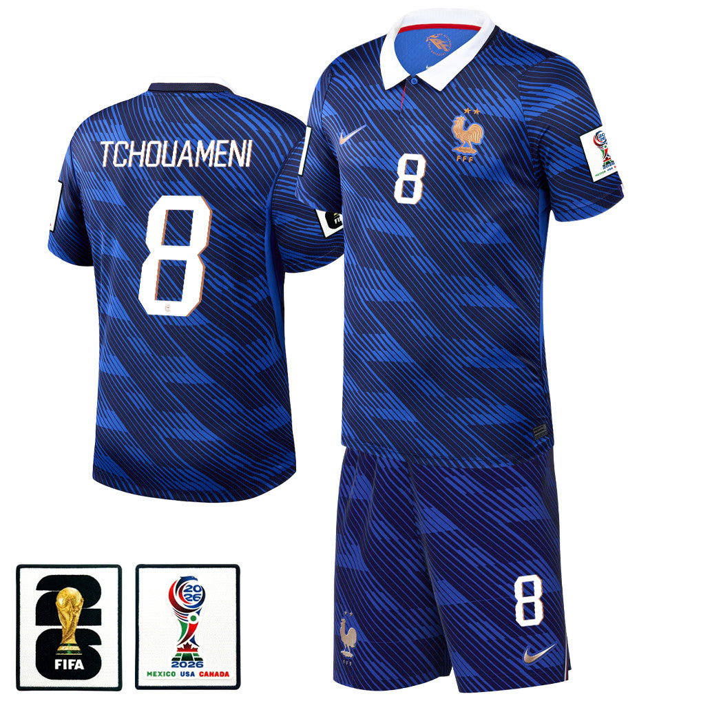 Aurélien Tchouaméni 8 France 2026 Home Men Jersey & Shorts Set – Blue