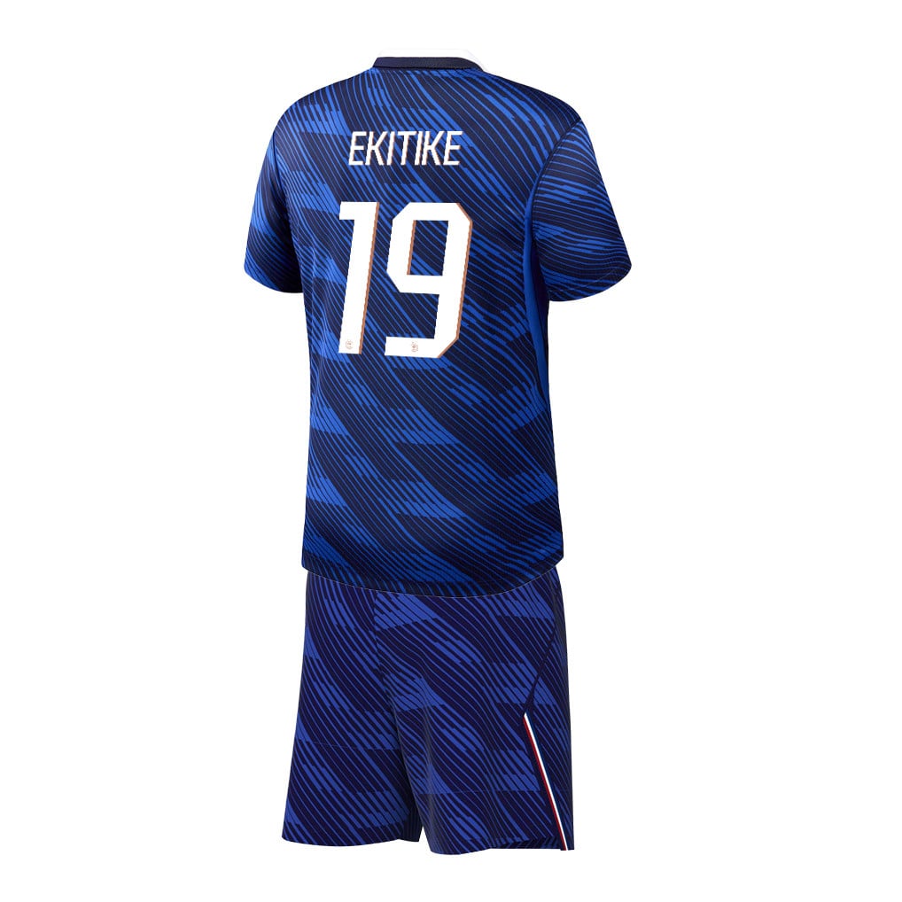 Hugo Ekitike 19 France 2026 Home Men Jersey & Shorts Set – Blue