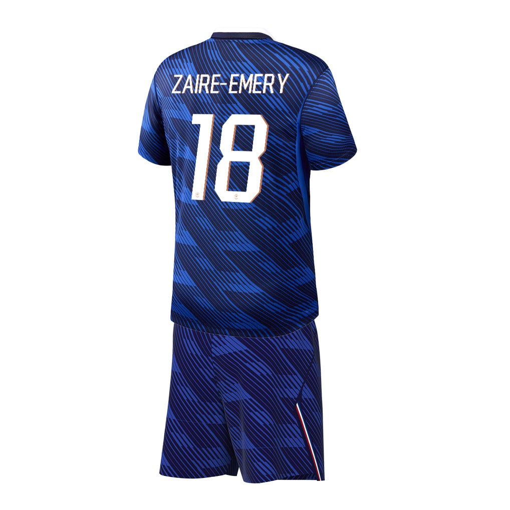 Warren Zaïre-Emery 18 France 2026 Home Men Jersey & Shorts Set – Blue