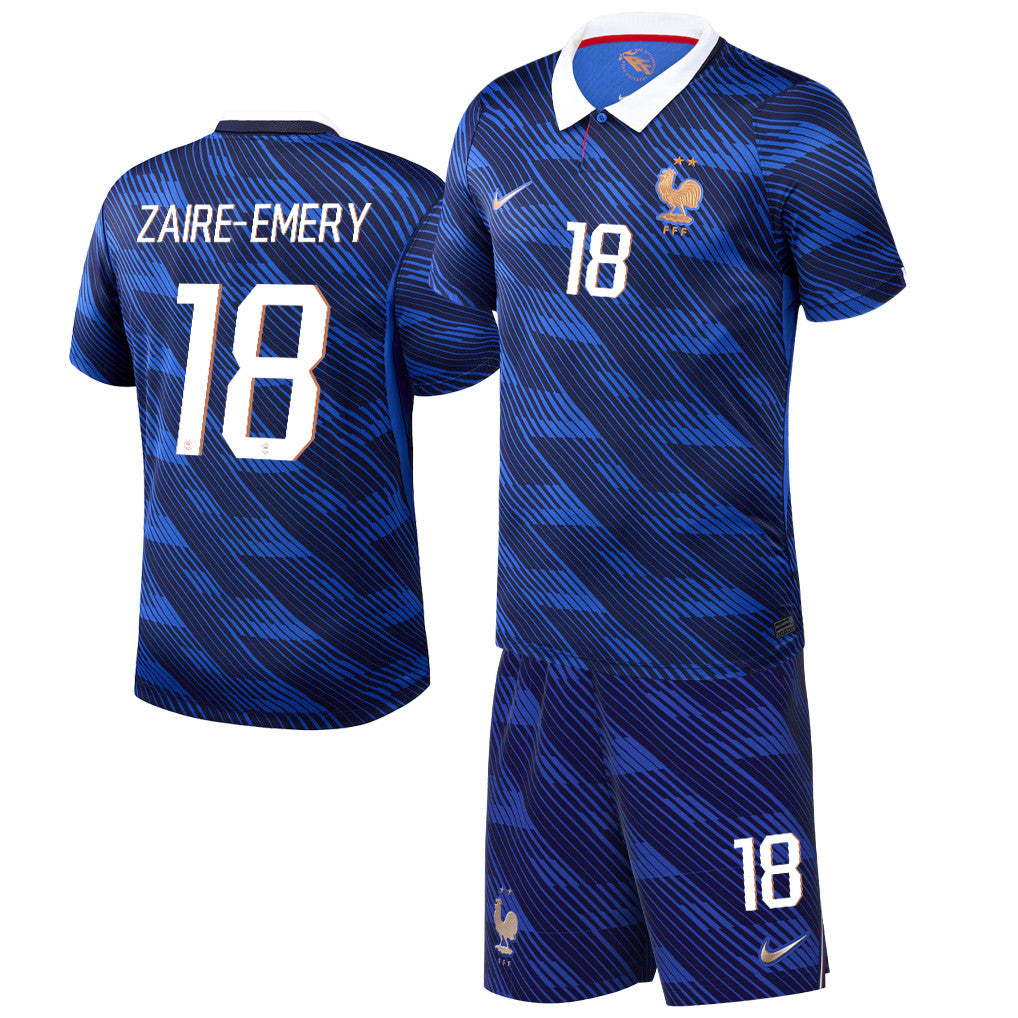 Warren Zaïre-Emery 18 France 2026 Home Men Jersey & Shorts Set – Blue