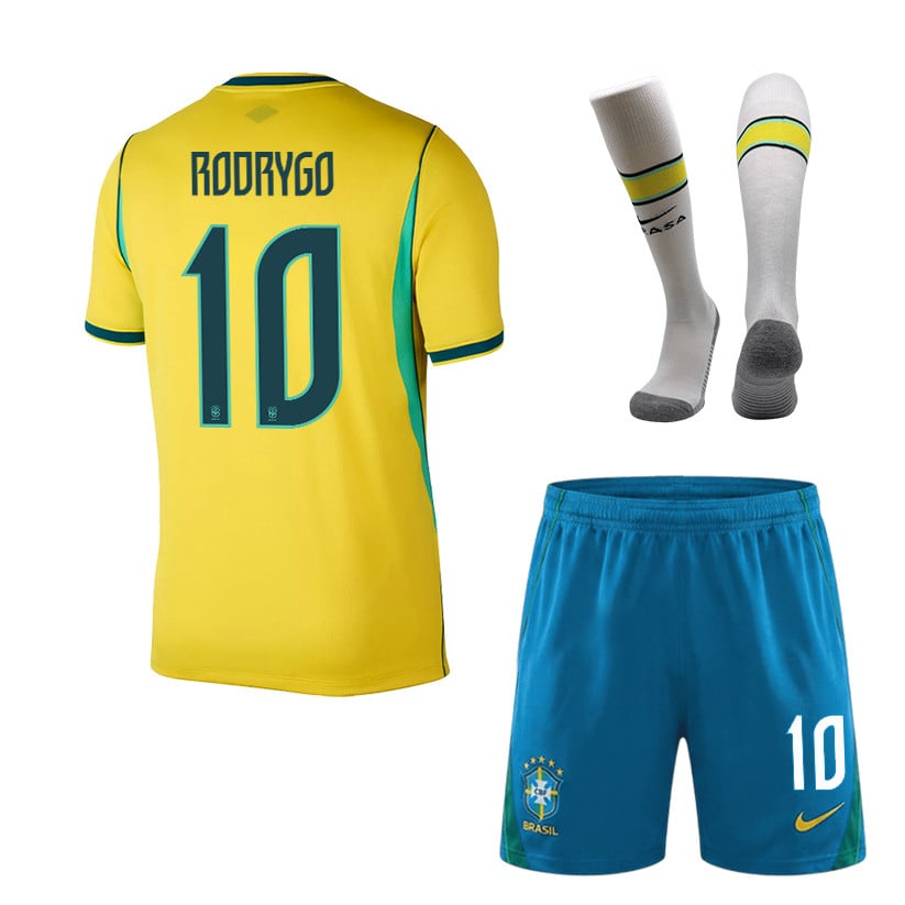 Rodrygo 10 Brazil 2026 Home Men Kit Set – Yellow