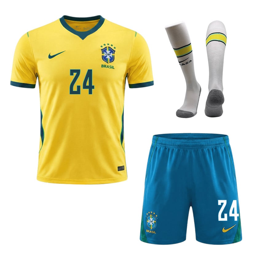 Gleison Bremer 24 Brazil 2026 Home Men Kit Set – Yellow