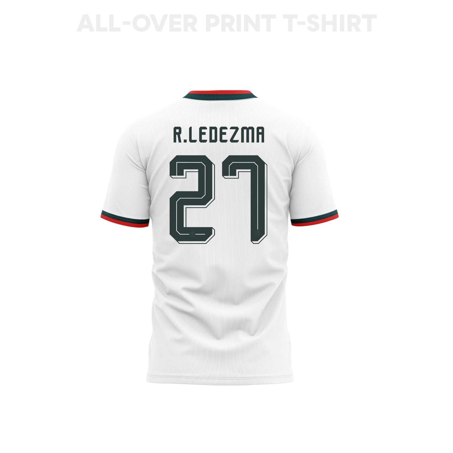 Richard Ledezma 27 Mexico 2026 Away 3D T-Shirt Fully Printed – Unisex, White