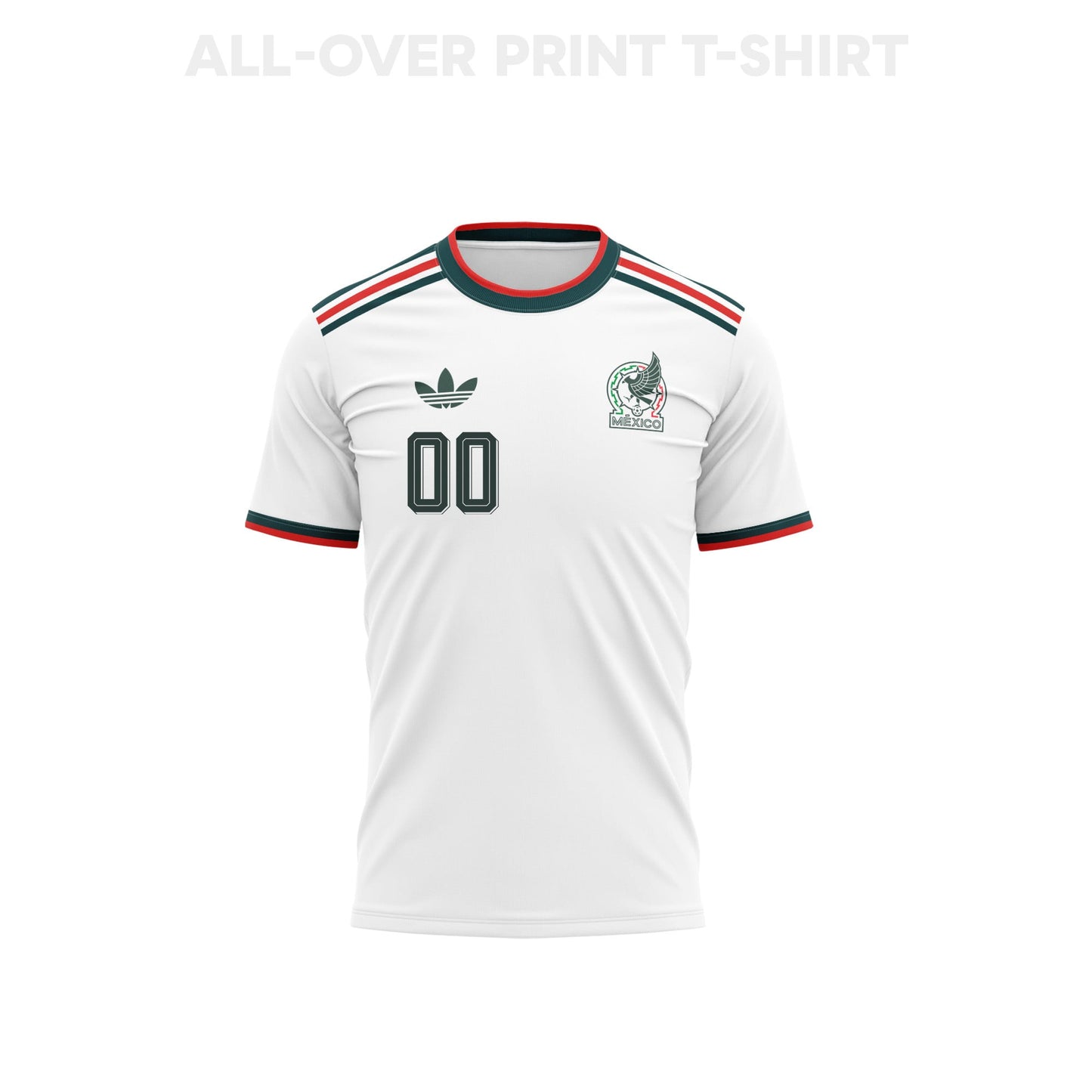 Mexico 2026 Away 3D T-Shirt Fully Printed – Personalized –Unisex, White