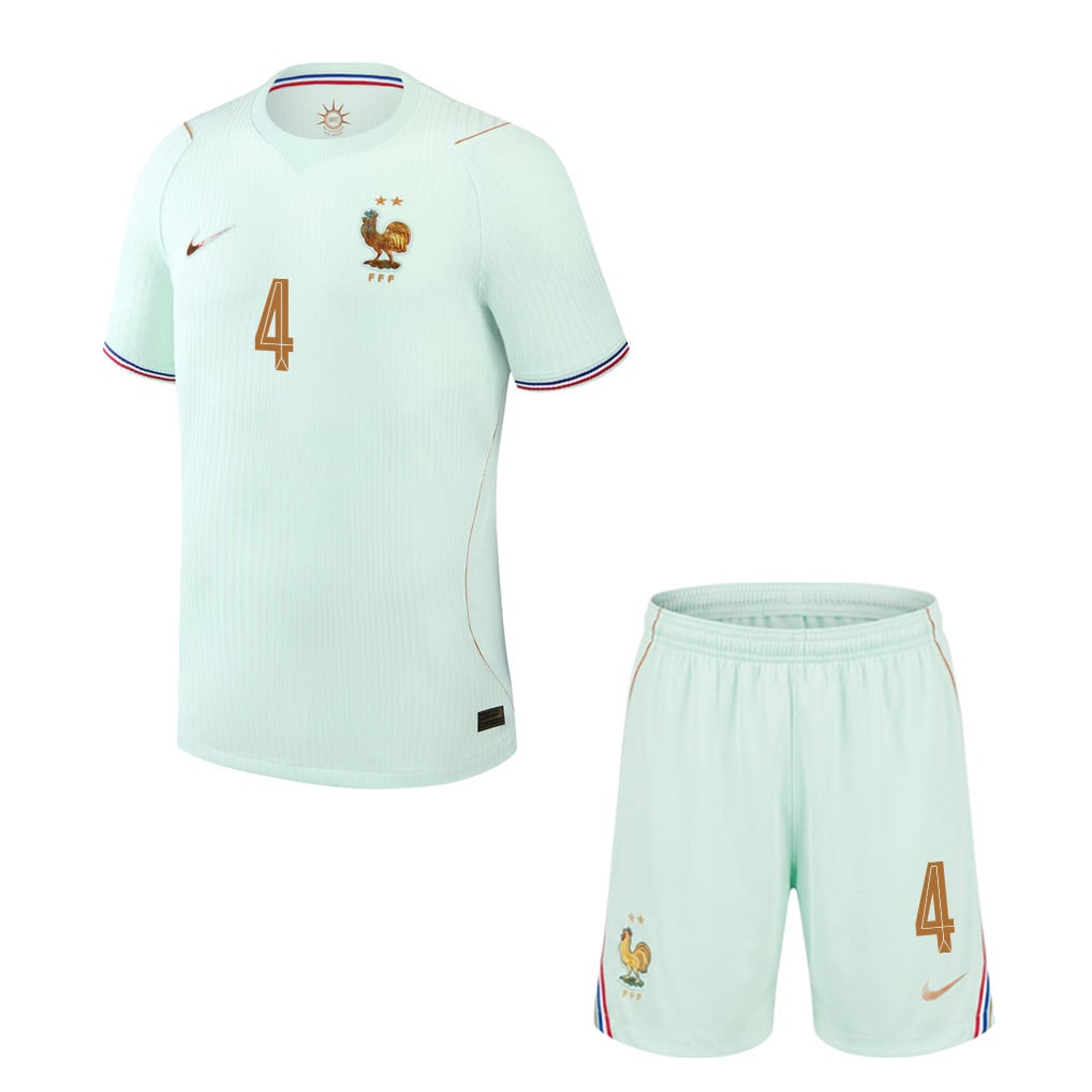 Dayot Upamecano 4 France 2026 YOUTH Away Jersey & Shorts Set - Green