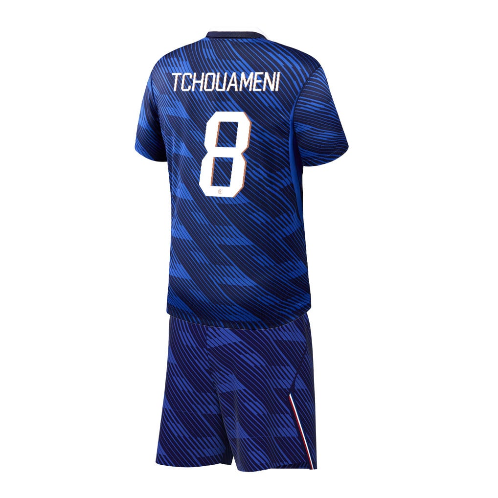 Aurélien Tchouaméni 8 France 2026 YOUTH Home Jersey & Shorts Set - Blue