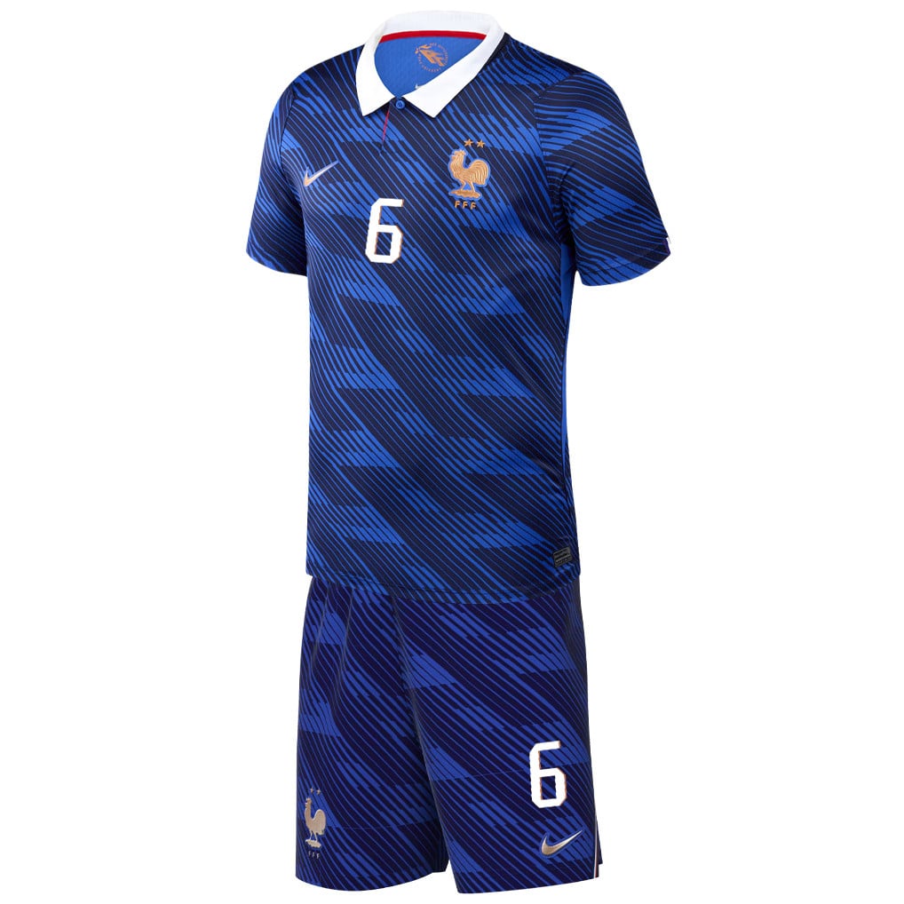 Eduardo Camavinga 6 France 2026 YOUTH Home Jersey & Shorts Set - Blue