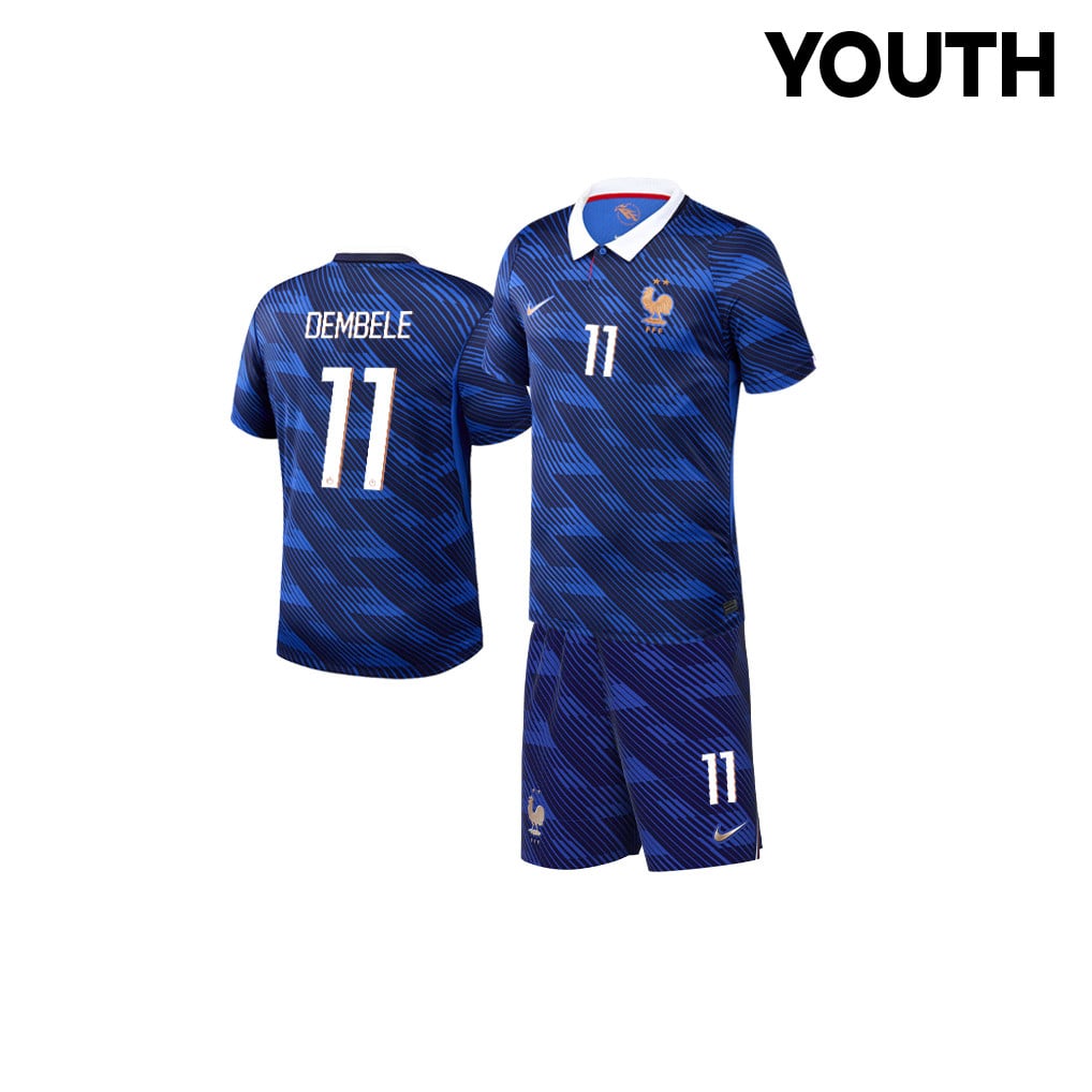 Ousmane Dembélé 11 France 2026 YOUTH Home Jersey & Shorts Set - Blue