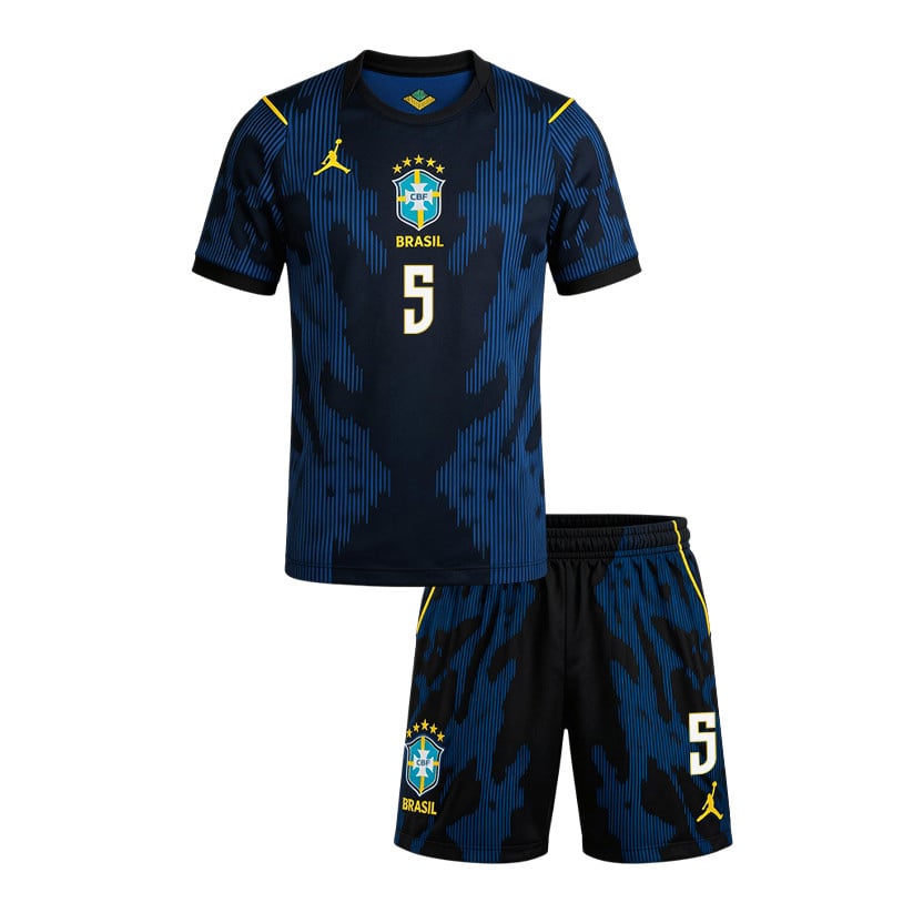 Andrey Santos 5 Brazil 2026 Away Men Jersey & Shorts Set – Blue