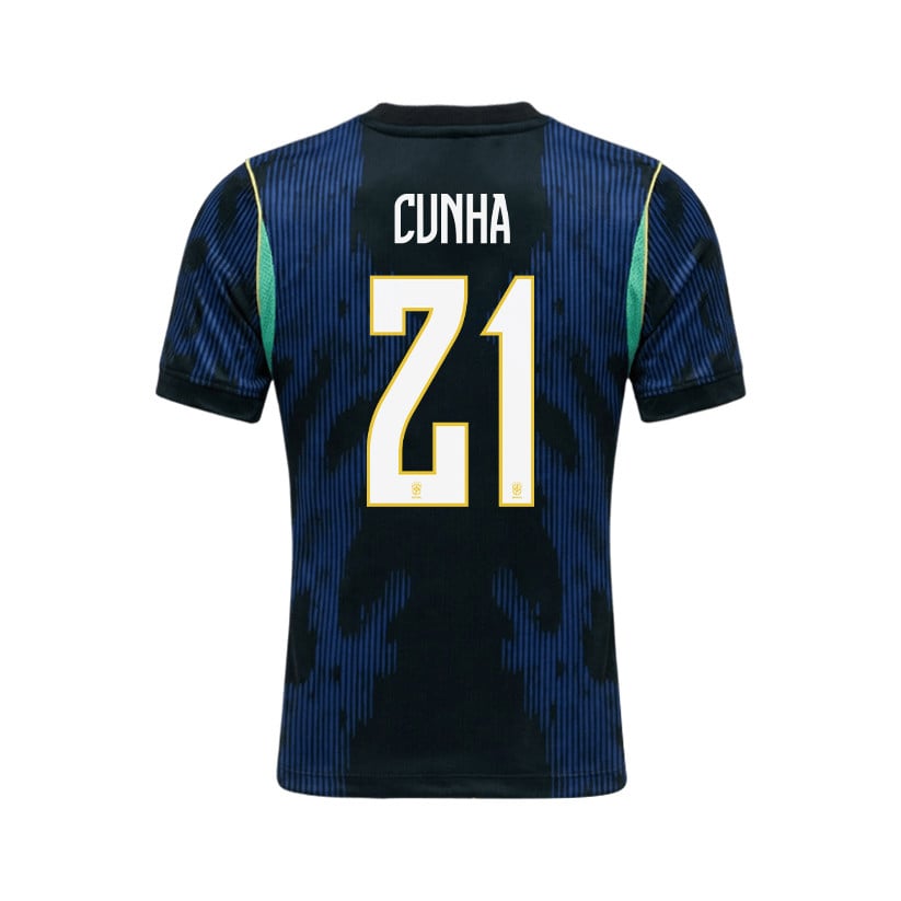 Matheus Cunha 21 Brazil 2026 Away Men Jersey & Shorts Set – Blue