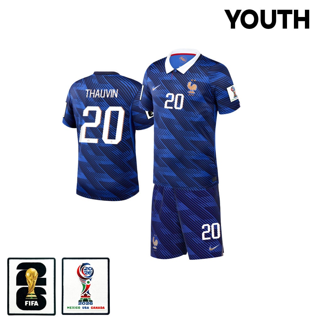 Florian Thauvin 20 France 2026 YOUTH Home Jersey & Shorts Set - Blue