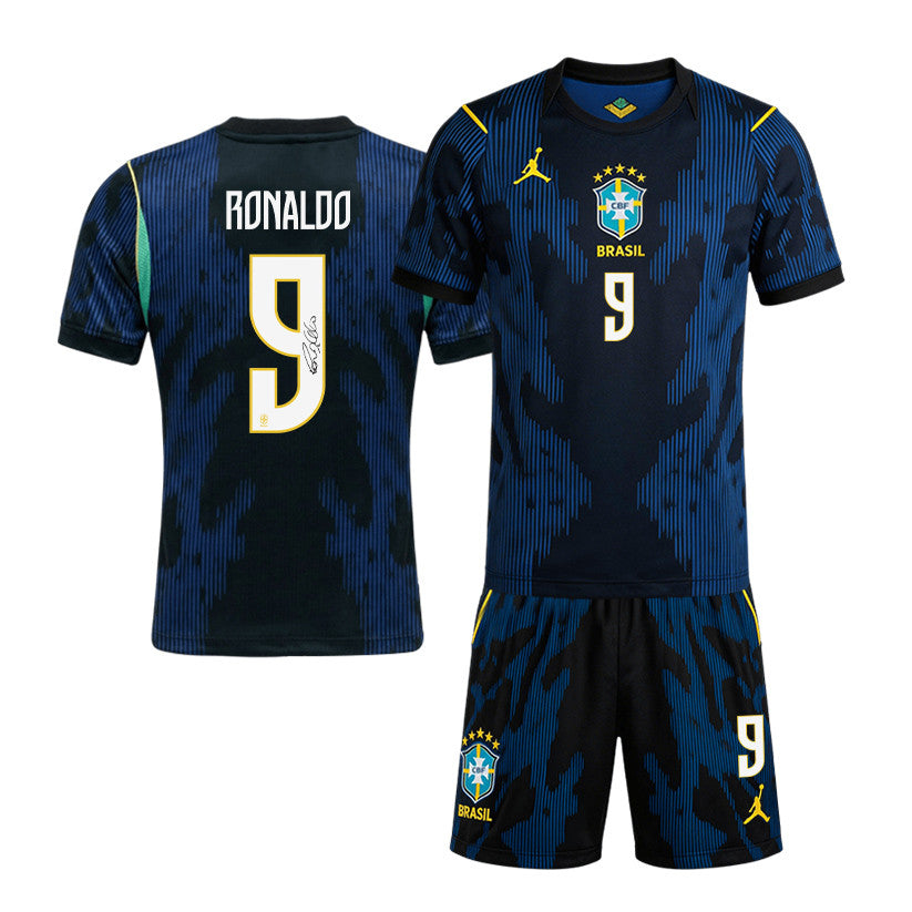 Ronaldo Nazário 9 Brazil 2026 Away Men Jersey & Shorts Set – Blue