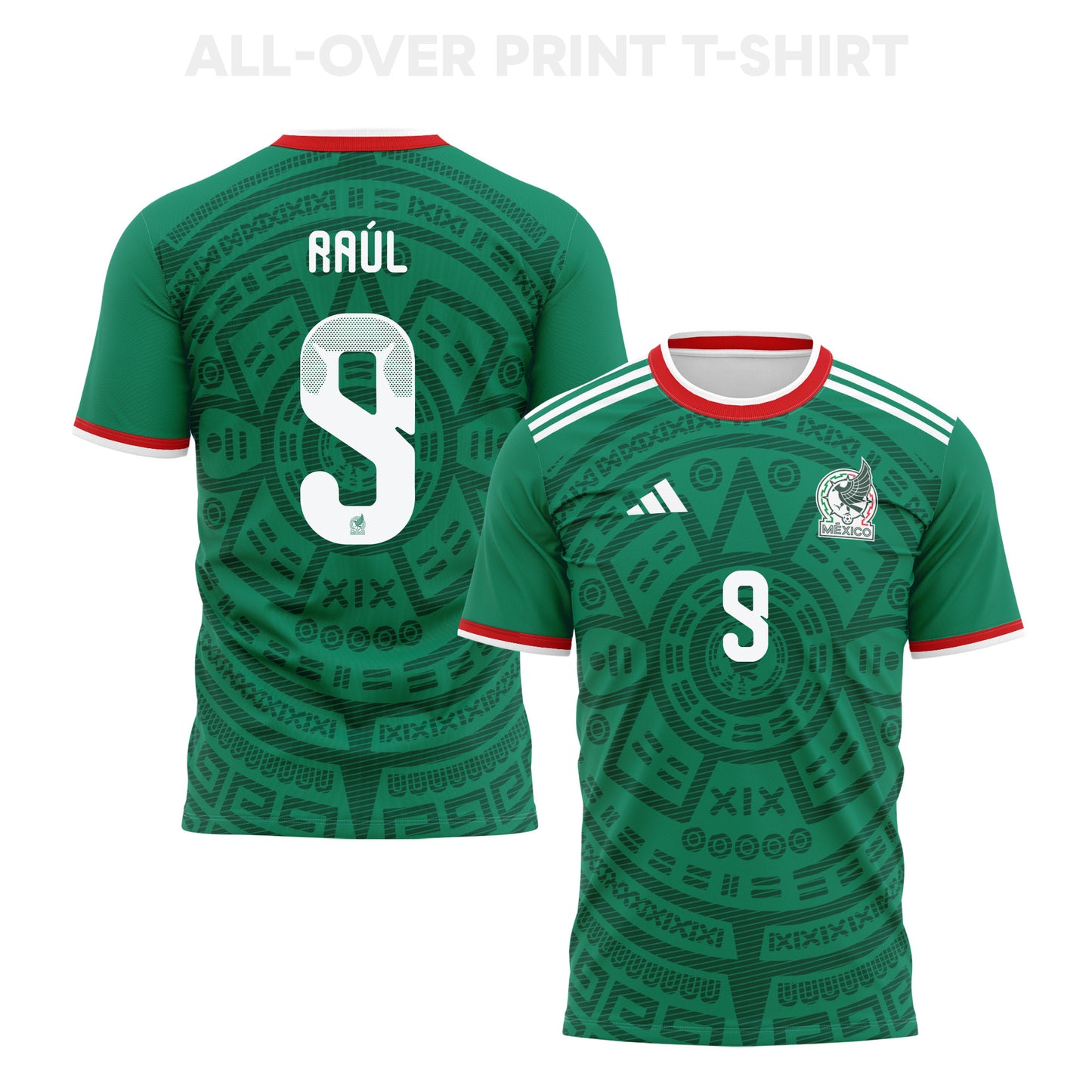 Raúl Jiménez 9 Mexico 2026 Home 3D T-Shirt Fully Printed – Unisex, Green