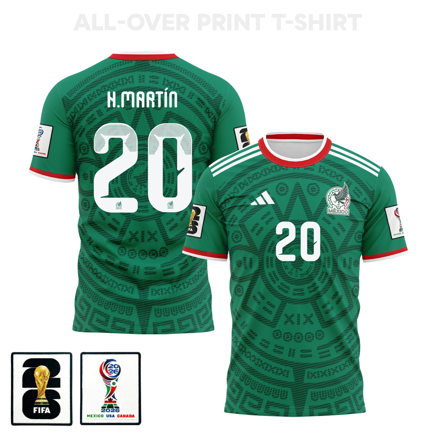 Henry Martín 20 Mexico 2026 Home 3D T-Shirt Fully Printed – Unisex, Green