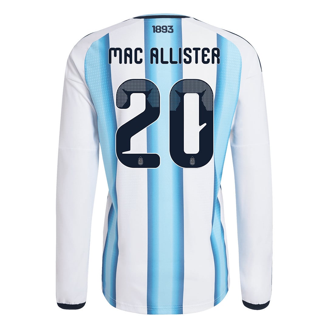 Alexis Mac Allister 20 Argentina 2026 Home Long Sleeve Jersey - White