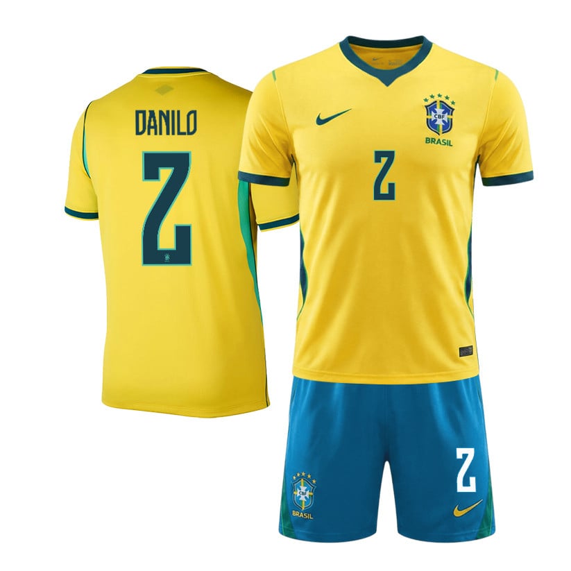 Danilo 2 Brazil 2026 Home Men Jersey & Shorts Set – Yellow