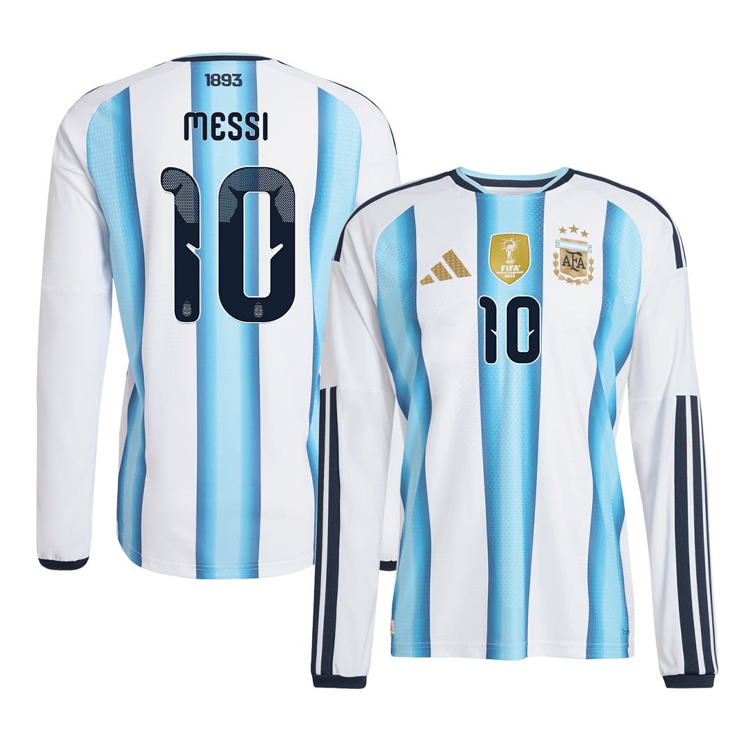 Lionel Messi 10 Argentina 2026 Home Long Sleeve Jersey - White