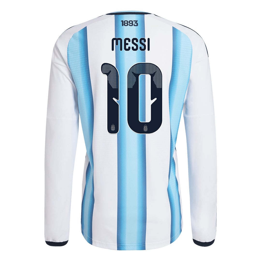 Lionel Messi 10 Argentina 2026 Home Long Sleeve Jersey - White