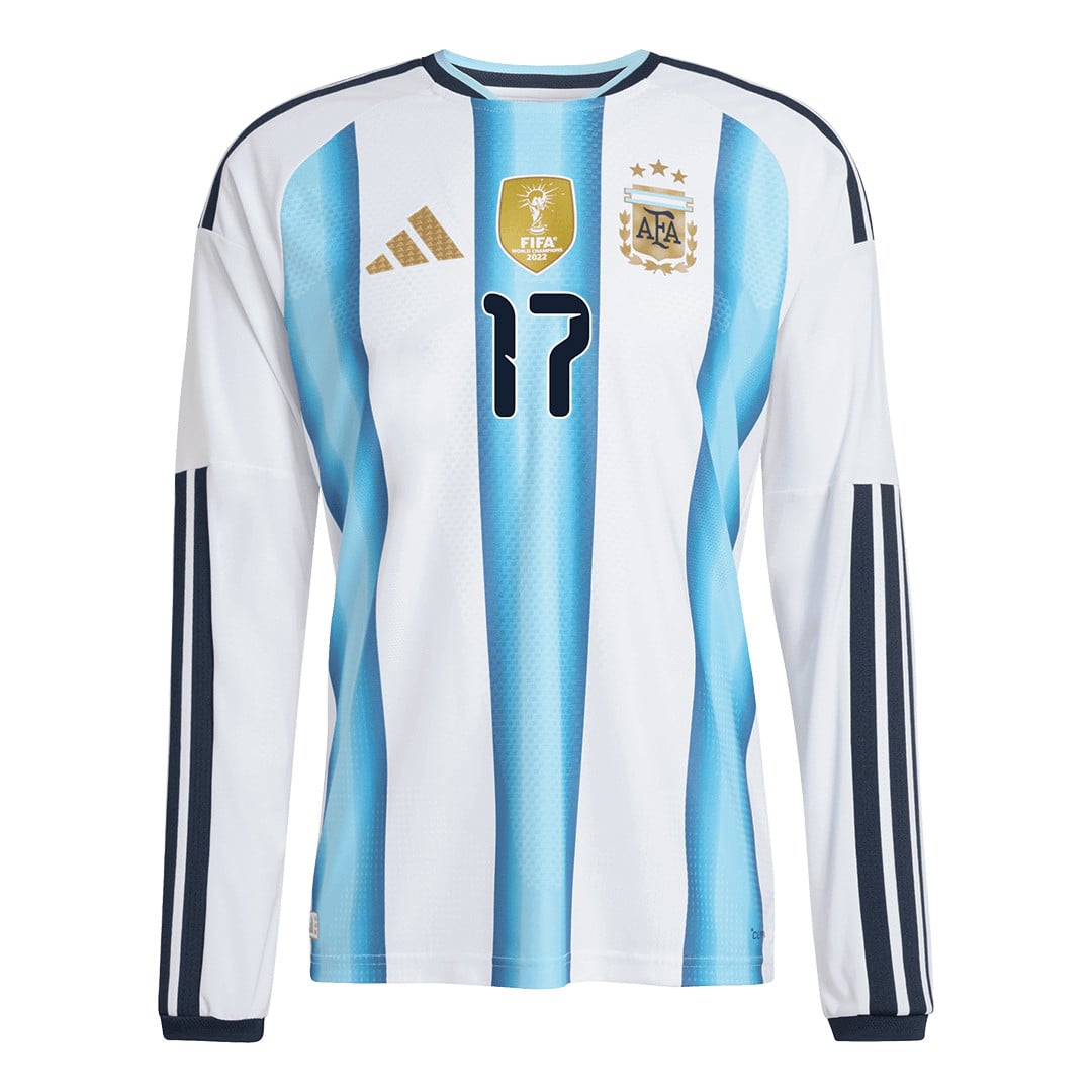 Giuliano Simeone 17 Argentina 2026 Home Long Sleeve Jersey - White