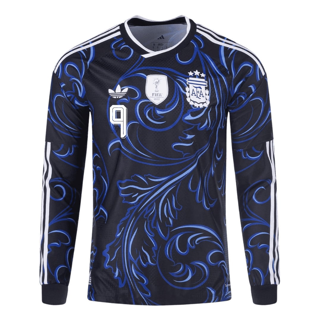 Julián Álvarez 9 Argentina 2026 Away Long Sleeve Jersey - Black