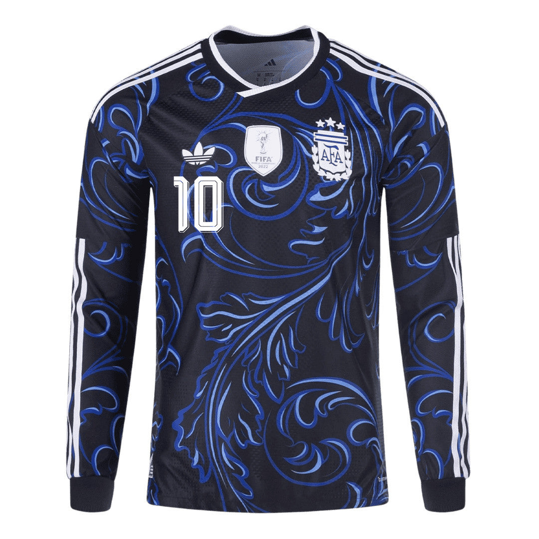 Lionel Messi 10 Argentina 2026 Away Long Sleeve Jersey - Black