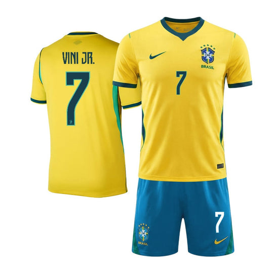 Vinícius Júnior 7 Brazil 2026 Home Men Jersey & Shorts Set – Yellow