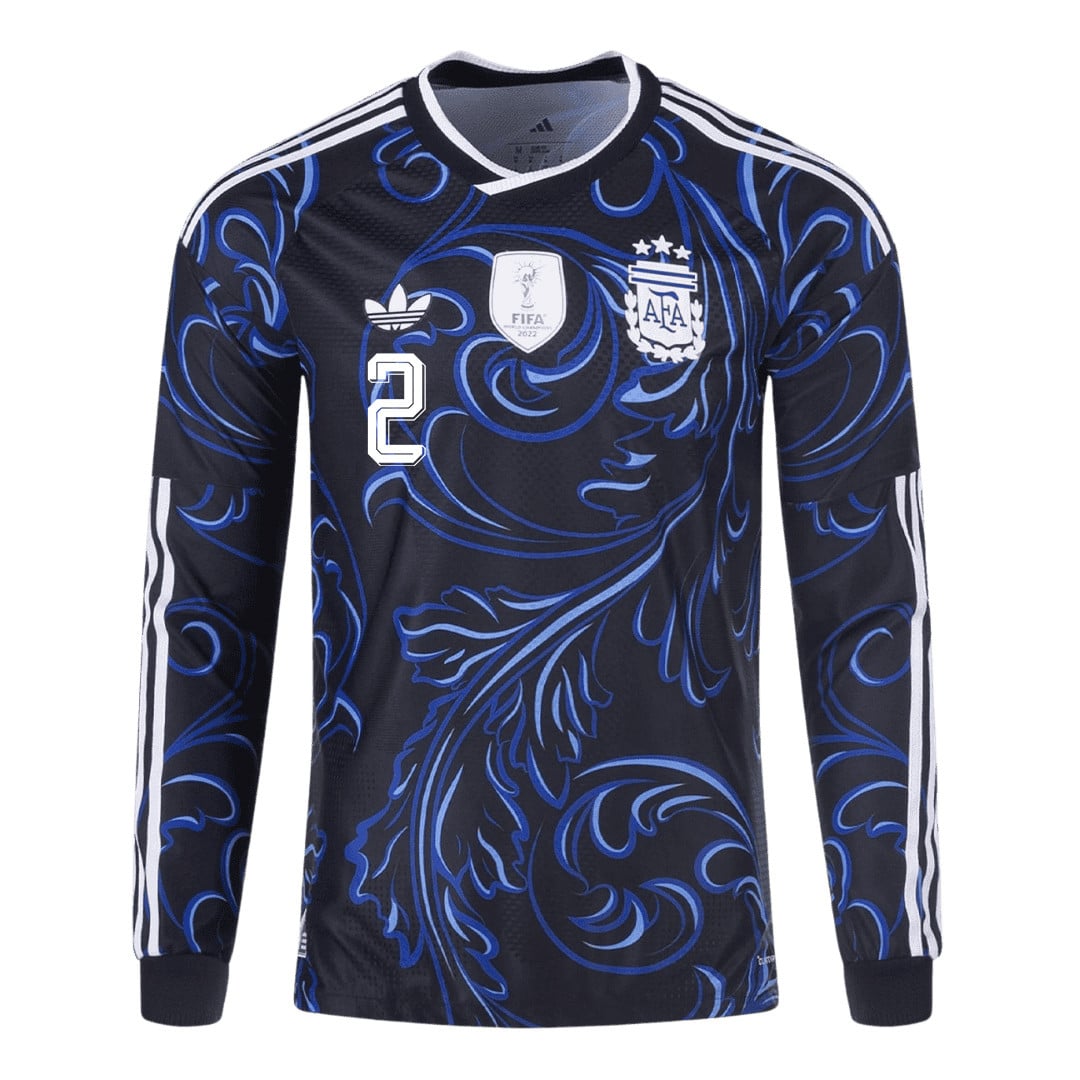 Leandro Paredes 5 Argentina 2026 Away Long Sleeve Jersey - Black