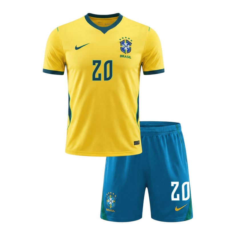João Pedro 20 Brazil 2026 Home Men Jersey & Shorts Set – Yellow