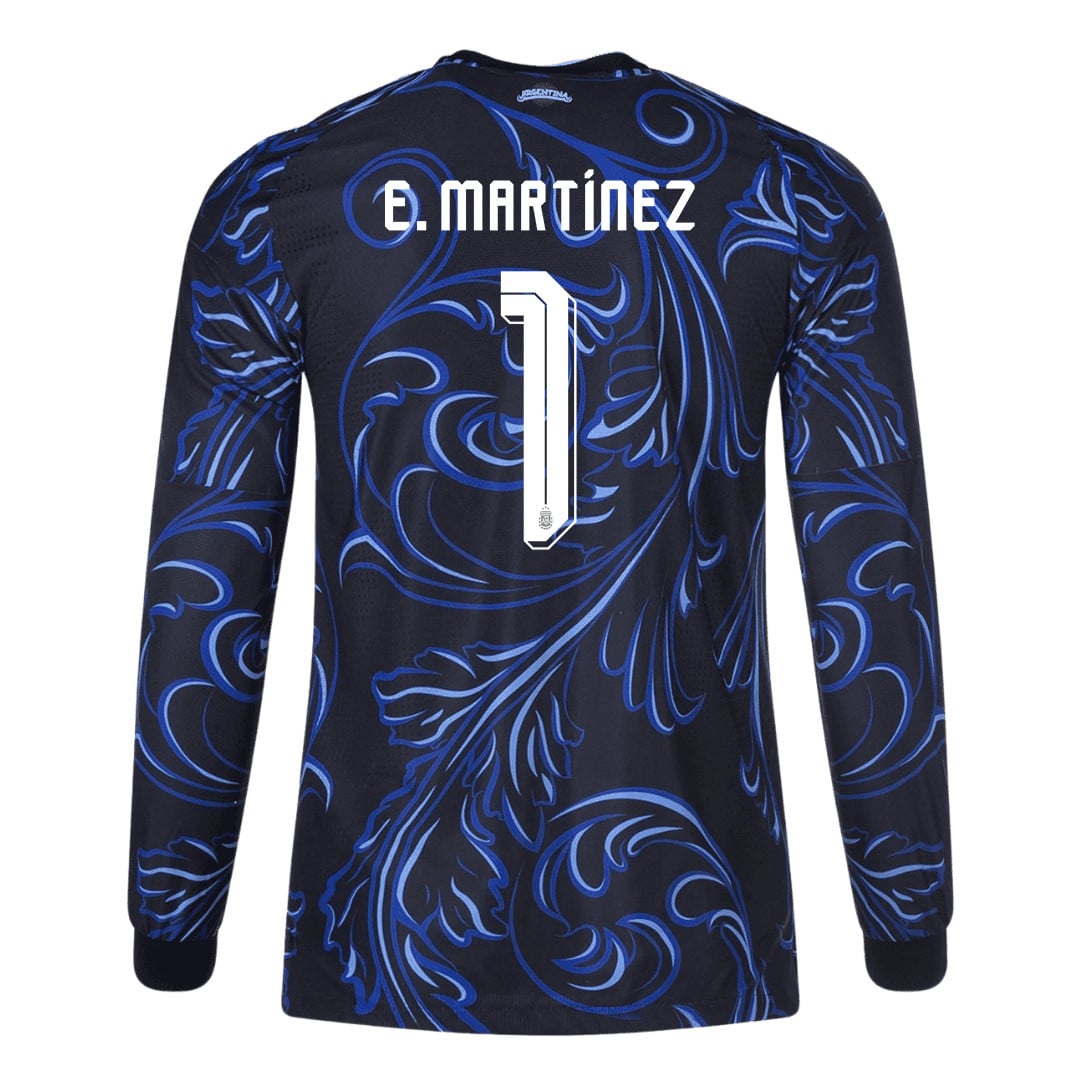 Emiliano Martínez 1 Argentina 2026 Away Long Sleeve Jersey - Black
