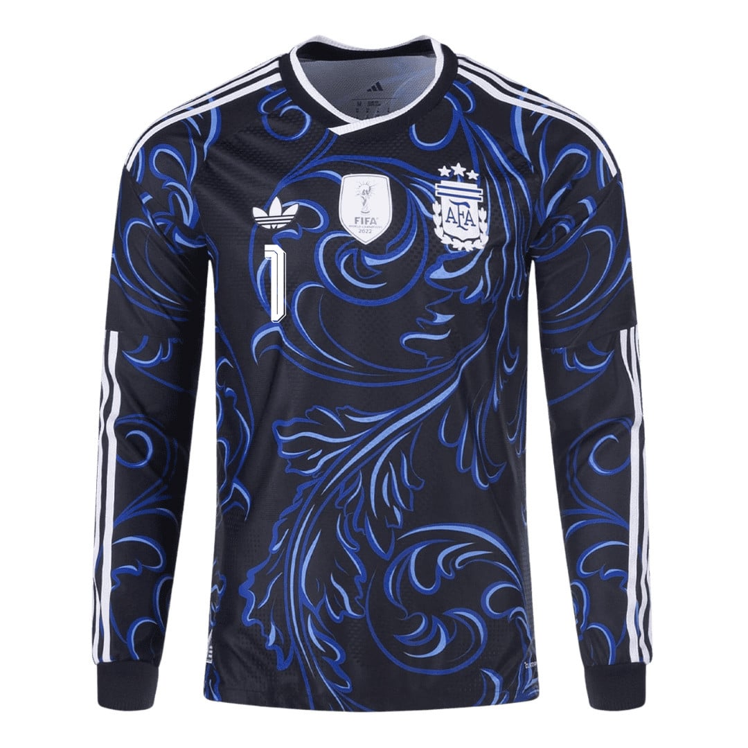 Emiliano Martínez 1 Argentina 2026 Away Long Sleeve Jersey - Black