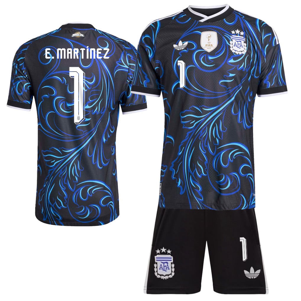 Emiliano Martínez 1 Argentina 2026 Away Men Jersey & Shorts Set – Black