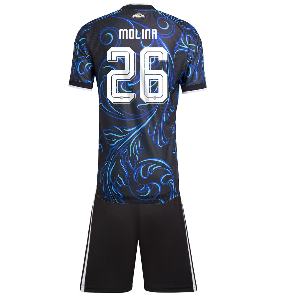 Nahuel Molina 26 Argentina 2026 Away Men Jersey & Shorts Set – Black