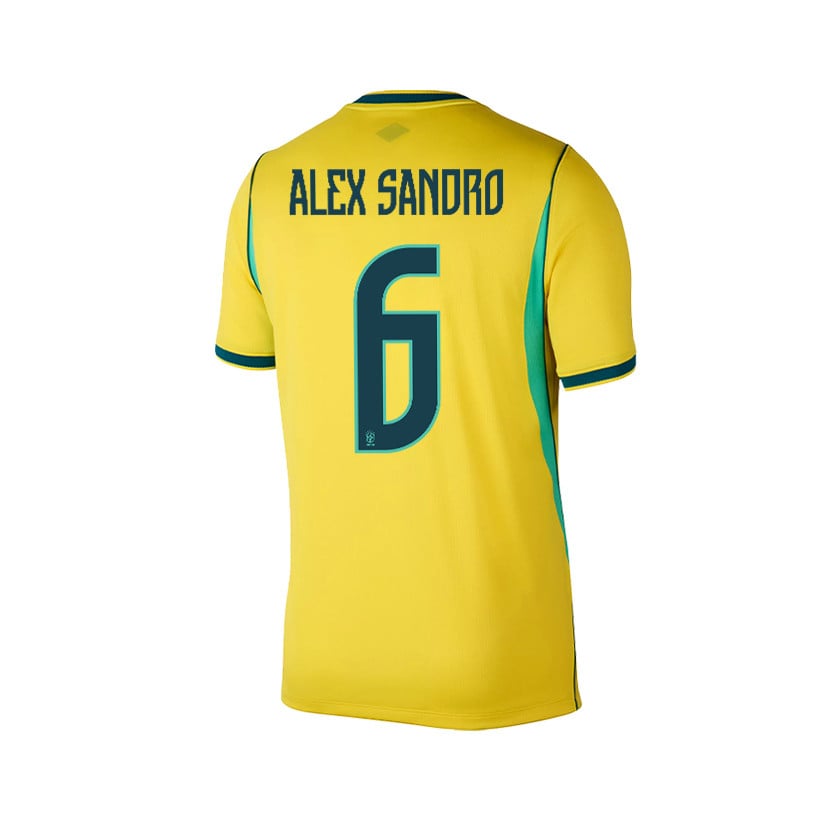 Alex Sandro 6 Brazil 2026 YOUTH Home Jersey & Shorts Set - Yellow