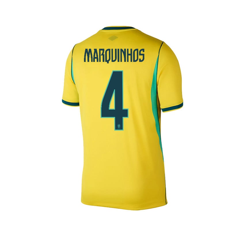 Marquinhos 4 Brazil 2026 YOUTH Home Jersey & Shorts Set - Yellow