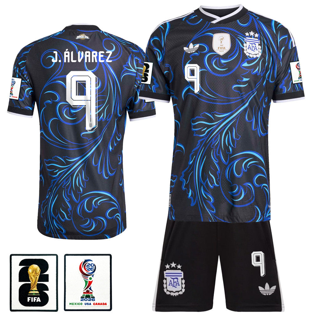 Julián Álvarez 9 Argentina 2026 Away Men Jersey & Shorts Set – Black