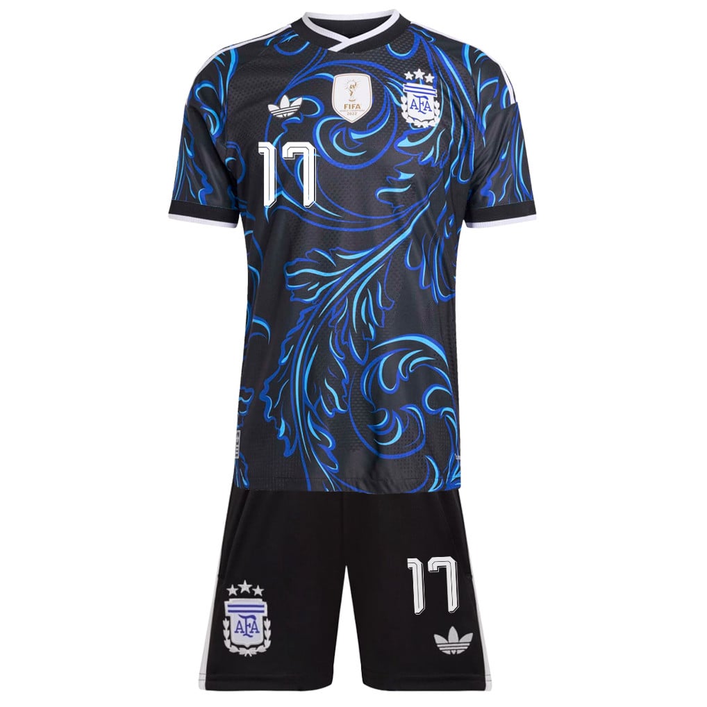 Giuliano Simeone 17 Argentina 2026 Away Men Jersey & Shorts Set – Black