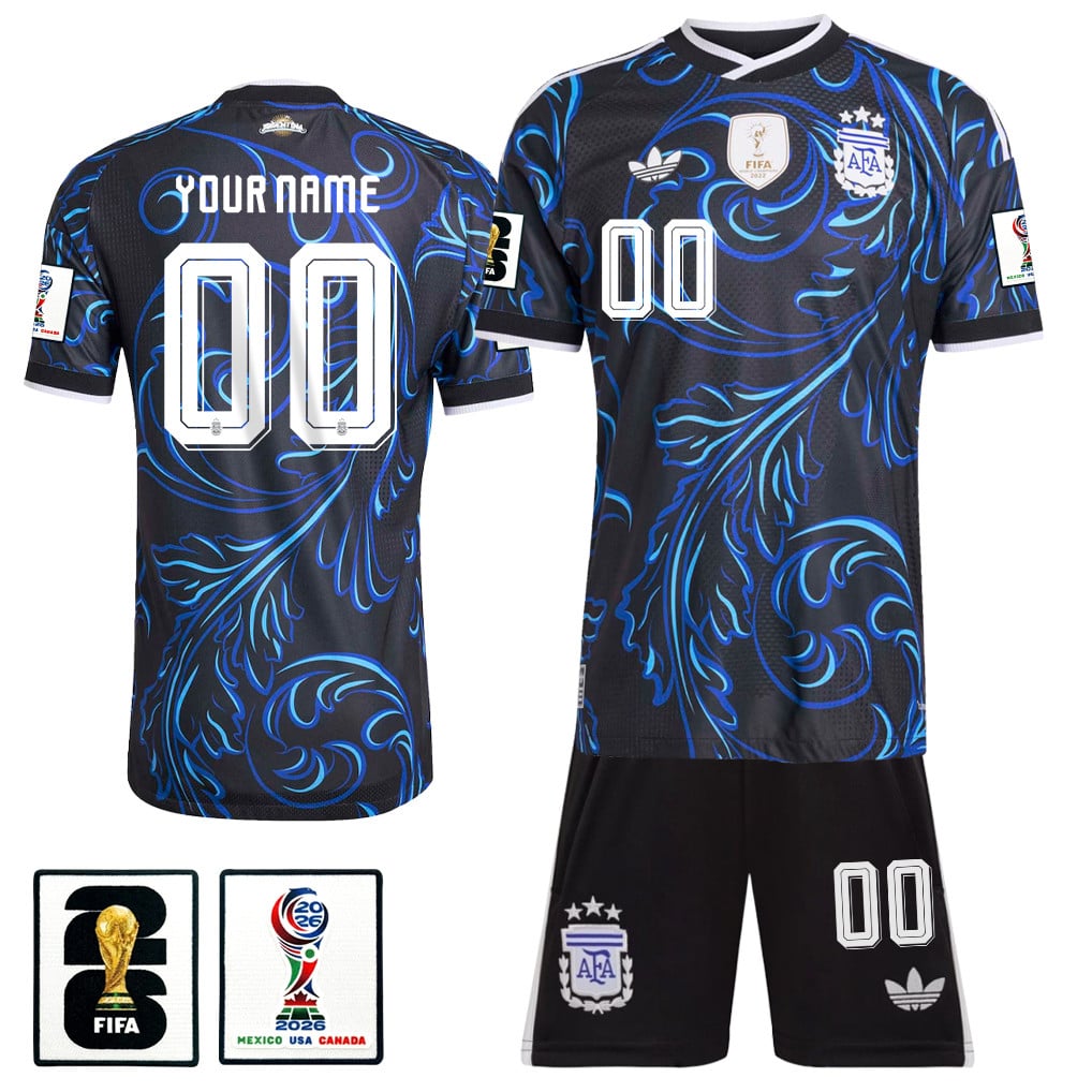 Argentina 2026 Away Men Jersey & Shorts Set – Personalized - Black
