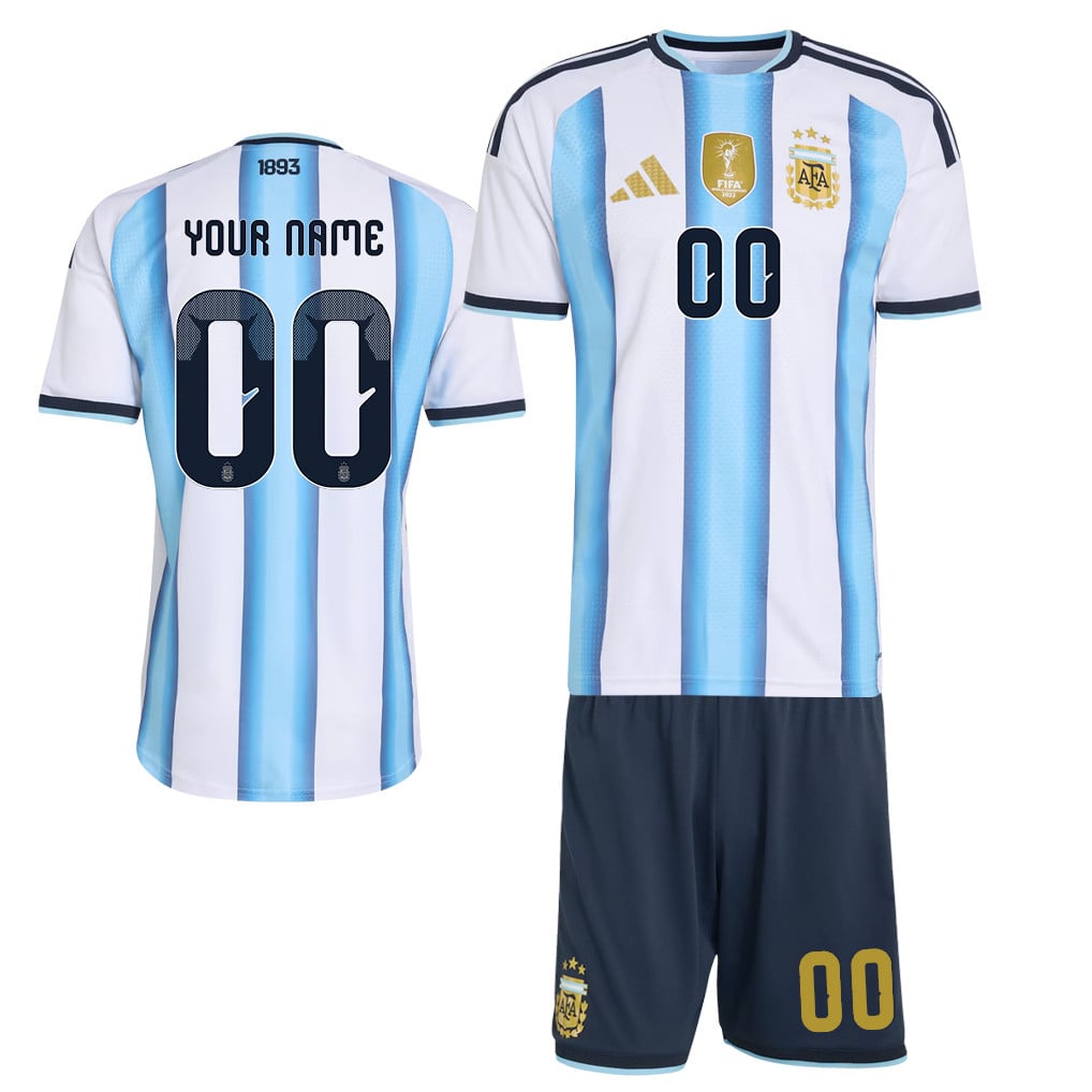 Argentina 2026 Home Men Jersey & Shorts Set – Personalized - White