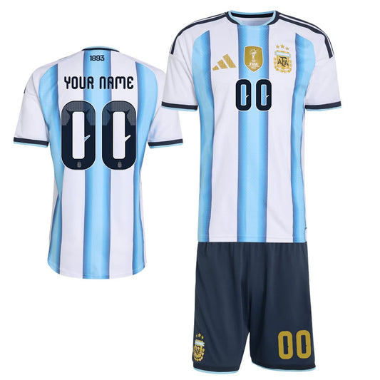 Argentina 2026 Home Men Jersey & Shorts Set – Personalized - White