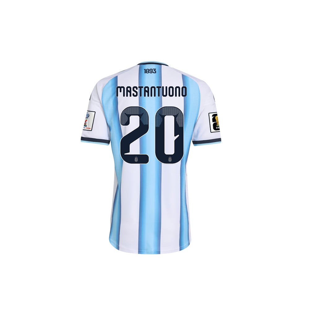 Franco Mastantuono 20 Argentina 2026 Home Men Jersey & Shorts Set – White