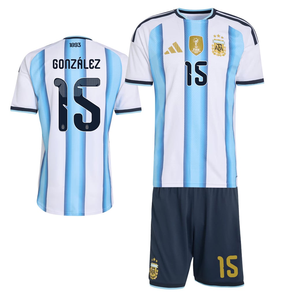 Nicolás González 15 Argentina 2026 Home Men Jersey & Shorts Set – White