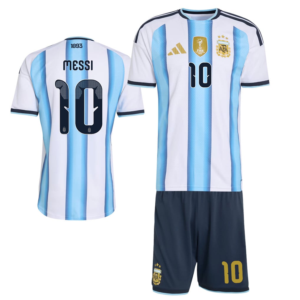 Lionel Messi 10 Argentina 2026 Home Men Jersey & Shorts Set – White